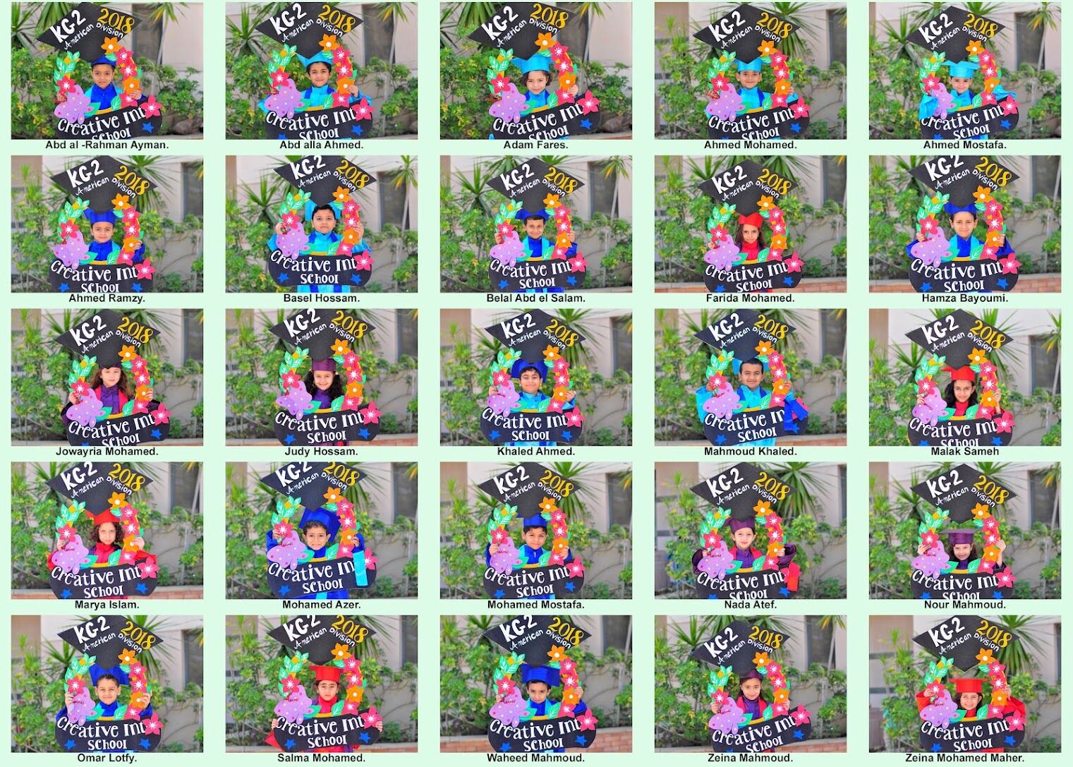 KG2 individual portrait sheet