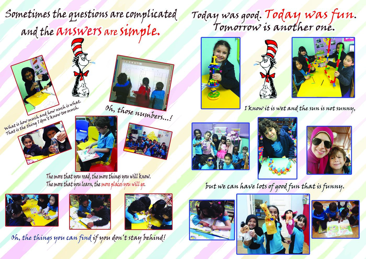 Yearbook page — student artwork